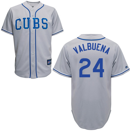 Luis Valbuena #24 Youth Baseball Jersey-Chicago Cubs Authentic 2014 Road Gray Cool Base MLB Jersey